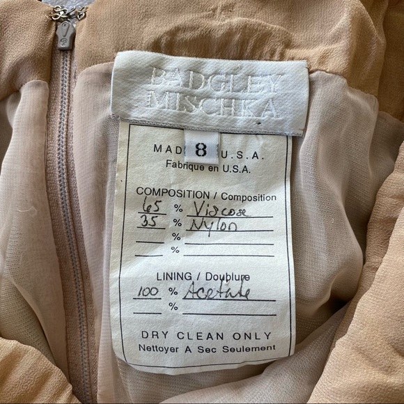 Vintage 1990’s Badgley Mischka Beaded Lace Maxi Formal Gown - Picture 2 of 11